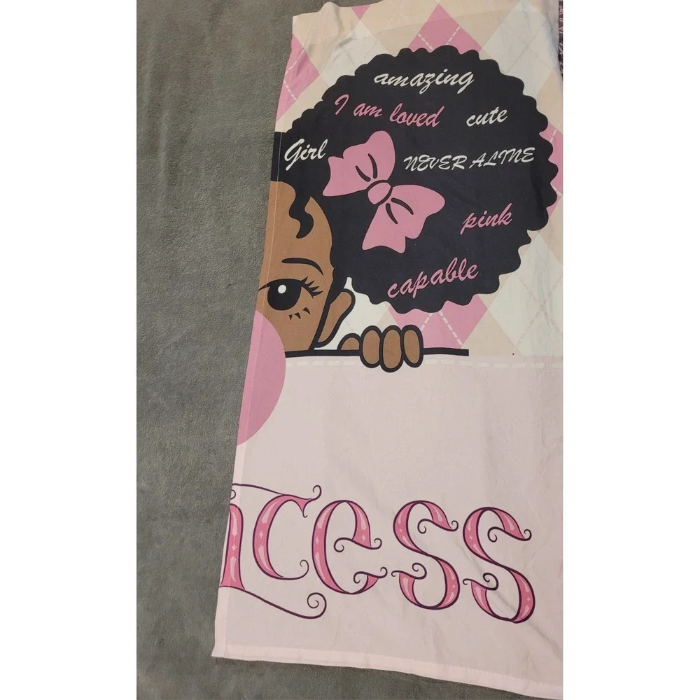 Princess Curtains Black Girl Magic Postivie Quotes God Says 44.8in H X 41in W
